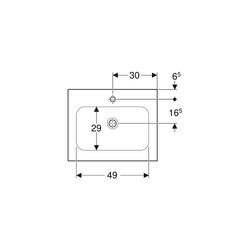 Geberit iCon Möbelwaschtisch, Breite 60cm, Tiefe 48cm, Hahnloch mittig, ohne Überlau... GEBERIT-501843001 4025410895295 (Abb. 1)