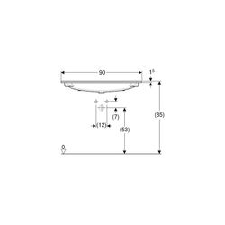 Geberit iCon Möbelwaschtisch, Breite 90cm, Tiefe 48cm, Hahnloch mittig, ohne Überlau... GEBERIT-501845001 4025410895370 (Abb. 1)