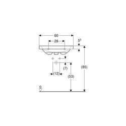 Geberit iCon Light Aufsatzwaschtisch, Breite 60cm, Tiefe 48cm, Hahnloch mittig, Über... GEBERIT-501847JT1 4025410652195 (Abb. 1)