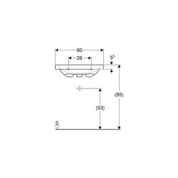 Geberit iCon Light Aufsatzwaschtisch, Breite 60cm, Tiefe 48cm, ohne Hahnloch, Überla... GEBERIT-501847003 4025410895479 (Abb. 1)