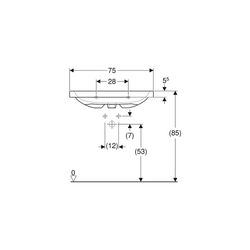 Geberit iCon Light Aufsatzwaschtisch, Breite 75cm, Tiefe 48cm, Hahnloch mittig, Über... GEBERIT-501848002 4025410895547 (Abb. 1)