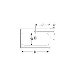 Geberit iCon Light Aufsatzwaschtisch, Breite 75cm, Tiefe 48cm, Hahnloch mittig, Über... GEBERIT-501848002 4025410895547 (Abb. 1)