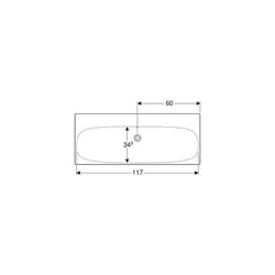Geberit Acanto Waschtisch, Breite 120cm, Tiefe 48,2cm, ohne Hahnloch, Überlauf sicht... GEBERIT-501880004 4025410895646 (Abb. 1)