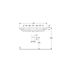 Geberit Acanto Waschtisch, Breite 120cm, Tiefe 48,2cm, Hahnloch links, rechts, ohne ... GEBERIT-501880005 4025410895653 (Abb. 1)