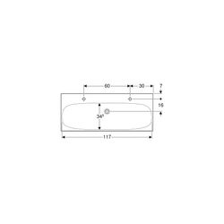 Geberit Acanto Waschtisch, Breite 120cm, Tiefe 48,2cm, Hahnloch links, rechts, ohne ... GEBERIT-501880005 4025410895653 (Abb. 1)