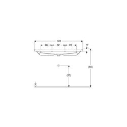 Geberit Acanto Waschtisch, Breite 120cm, Tiefe 48,2cm, ohne Hahnloch, ohne Überlauf,... GEBERIT-501880007 4025410895677 (Abb. 1)
