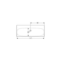 Geberit Acanto Waschtisch, Breite 120cm, Tiefe 48,2cm, ohne Hahnloch, ohne Überlauf,... GEBERIT-501880007 4025410895677 (Abb. 1)
