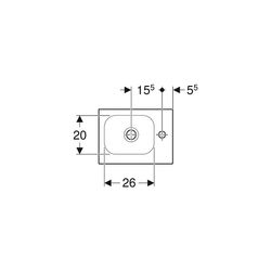 Geberit iCon Light Handwaschbecken 38x13x28cm, Weiß, Hahnloch rechts, ohne Überlauf,... GEBERIT-501830001 4025410894410 (Abb. 1)