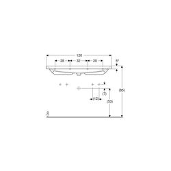 Geberit Acanto Waschtisch, Breite 120cm, Tiefe 48,2cm, Hahnloch links, rechts, Überl... GEBERIT-501880001 4025410895615 (Abb. 1)