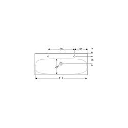 Geberit Acanto Waschtisch, Breite 120cm, Tiefe 48,2cm, Hahnloch links, rechts, Überl... GEBERIT-501880001 4025410895615 (Abb. 1)