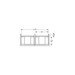 Geberit iCon Unterschrank für Doppelwaschtisch, 2 Schubladen 120x24,7cm, Eiche Melam... GEBERIT-502314JH1 4025410942739 (Abb. 1)