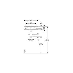 Geberit Renova Compact Handwaschbecken Ablagefl. re verk. Ausladung 45x145x25cm Hahn... GEBERIT-501731018 4025410870001 (Abb. 1)