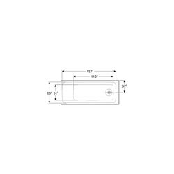 Geberit Tawa Rechteckbadewanne schmaler Rand 170x75cm, Gesamtvolumen 234l... GEBERIT-554131011 4025410872722 (Abb. 1)