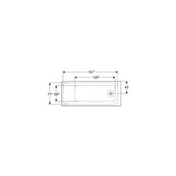 Geberit Tawa Rechteckbadewanne schmaler Rand 180x80cm, Gesamtvolumen 273l... GEBERIT-554132011 4025410872814 (Abb. 1)