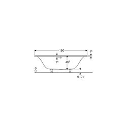 Geberit Tawa Rechteckbadewanne schmaler Rand, Duo 190x90cm, Gesamtvolumen 330l... GEBERIT-554135011 4025410872746 (Abb. 1)