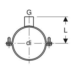 Geberit Rohrschelle mit Gewindemuffe Rohrgewinde 1 1/4 d315... GEBERIT-372841001 4025410521446 (Abb. 1)