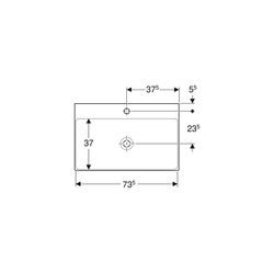 Geberit ONE Waschtisch Abgang vertikal, Breite 75cm, Tiefe 48cm, Hahnloch mittig, oh... GEBERIT-505020012 4025410953636 (Abb. 1)