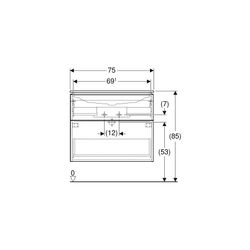 Geberit iCon Set Möbelwaschtisch schmaler Rand 2 Schubladen Ansch. 75cm KeraTect Wei... GEBERIT-502332012 4025410941916 (Abb. 1)