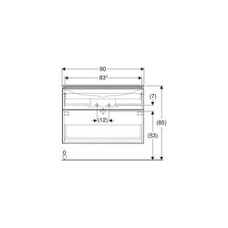 Geberit iCon Set Möbelwaschtisch schmaler Rand 2 Schubladen An. 90cm KeraTect Sandgr... GEBERIT-502333JL1 4025410943378 (Abb. 1)