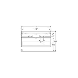 Geberit iCon Set Möbelwaschtisch schmaler Rand 2 Schubladen Ansch. 120cm KeraTect We... GEBERIT-502334013 4025410941985 (Abb. 1)