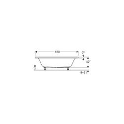 Geberit Renova Rechteckbadewanne Duo 180x80cm, Gesamtvolumen 218l... GEBERIT-554209011 4025410949769 (Abb. 1)