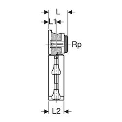 Geberit PushFit Anschlussdose 90 Grad mit Schnellkupplung Außendurchmesser 16mm... GEBERIT-650481003 4025410947888 (Abb. 1)