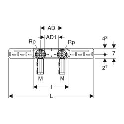 Geberit PushFit Anschlussdose 90 Grad für Schnellkupplung, vormontiert... GEBERIT-650797003 4025410947789 (Abb. 1)