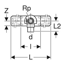 Geberit FlowFit Anschlusswinkel 90 Grad vormontiert, einfach, abgesetzt, d 20mm, Rp ... GEBERIT-619631001 4025416602347 (Abb. 1)
