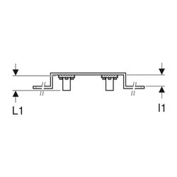 Geberit FlowFit Anschlusswinkel 90 Grad vorm. zweifach abgesetzt d 20mm Rp 1/2″ L1 5... GEBERIT-619651001 4025416602521 (Abb. 1)