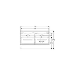Geberit Renova Plan Set Doppelmöbelwaschtisch zwei Schubladen Korpus und Front Nussb... GEBERIT-501918008 4025410929983 (Abb. 1)