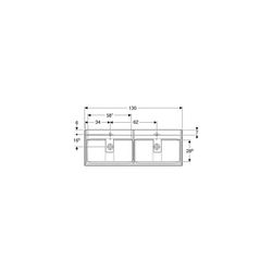 Geberit Renova Plan Set Doppelmöbelwaschtisch zwei Schubladen Korpus und Front Nussb... GEBERIT-501918008 4025410929983 (Abb. 1)