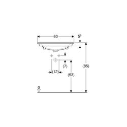 Geberit ONE Möbelwaschtisch Abgang vertikal, Breite 60cm, Tiefe 48cm, Hahnloch mitti... GEBERIT-505010011 4025410953513 (Abb. 1)