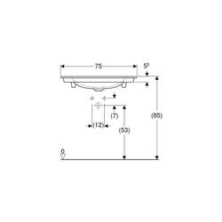 Geberit ONE Möbelwaschtisch Abgang vertikal, Breite 75cm, Tiefe 48cm, Hahnloch mitti... GEBERIT-505010012 4025410953520 (Abb. 1)