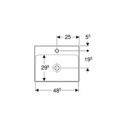 Geberit ONE Waschtisch Abgang vertikal, Breite 50cm, Tiefe 41cm, Hahnloch mittig, oh... GEBERIT-505020016 4025410953674 (Abb. 1)