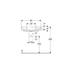 Geberit ONE Waschtisch Abgang vertikal, Breite 60cm, Tiefe 48cm, ohne Hahnloch, ohne... GEBERIT-505021011 4025410953681 (Abb. 1)