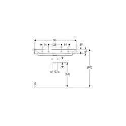 Geberit ONE Waschtisch Abgang vertikal, Breite 90cm, Tiefe 48cm, ohne Hahnloch, ohne... GEBERIT-505021013 4025410953704 (Abb. 1)