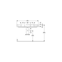 Geberit ONE Waschtisch Abgang vertikal, Breite 105cm, Tiefe 48cm, ohne Hahnloch, ohn... GEBERIT-505021014 4025410953711 (Abb. 1)