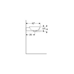 Geberit ONE Aufsatzwaschtisch Schalenform, Abgang vertikal, B 50cm T 42,5cm Hahnloch... GEBERIT-505041016 4025410953780 (Abb. 1)