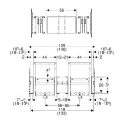Geberit Duofix Montageplatte für Waschtisch mit Unterschrank, zwei Auslaufarmaturen,... GEBERIT-111056001 4025410948199 (Abb. 1)