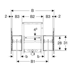Geberit Duofix Montageplatte für Waschtisch, Nennbreite 90cm, für Trockenbau, mit Un... GEBERIT-111953001 4025410948373 (Abb. 1)
