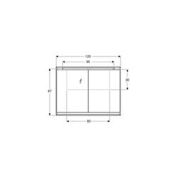 Geberit ONE Spiegelschrank mit ComfortLight, 2 Türen, AP-Montage, Höhe 90cm B 120cm,... GEBERIT-505815001 4025410935236 (Abb. 1)