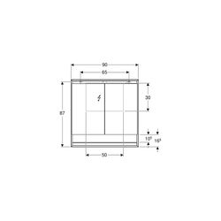 Geberit ONE Spiegelschrank mit Nische und ComfortLight, 2 Türen, AP-Montage, H 90cm ... GEBERIT-505833002 4025410935564 (Abb. 1)
