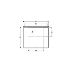 Geberit ONE Spiegelschrank mit ComfortLight, 2 Türen, AP-Montage, Höhe 90cm B 105cm,... GEBERIT-505814002 4025410935205 (Abb. 1)