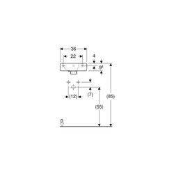 Geberit Renova Plan Handwaschbecken verkürzte Ausladung, 36x14,5x25cm, Hahnloch rech... GEBERIT-500382011 4025416818861 (Abb. 1)