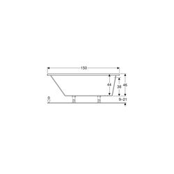 Geberit Renova asymmetrische Badewanne Länge 100cm, Breite 100cm, Abgang rechts... GEBERIT-657350000 4022009282139 (Abb. 1)