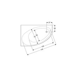 Geberit Renova asymmetrische Badewanne Länge 100cm, Breite 100cm, Abgang rechts... GEBERIT-657350000 4022009282139 (Abb. 1)