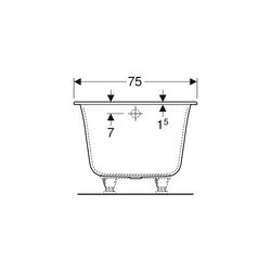 Geberit Soana Rechteckbadewanne schmaler Rand 170x75cm, Gesamtvolumen 233l... GEBERIT-554006011 4022009355192 (Abb. 1)