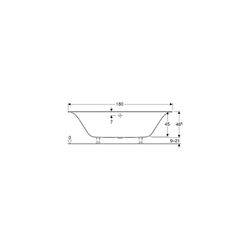 Geberit Soana Rechteckbadewanne schmaler Rand, Duo 180x80cm, Gesamtvolumen 212l... GEBERIT-554007011 4022009355208 (Abb. 1)