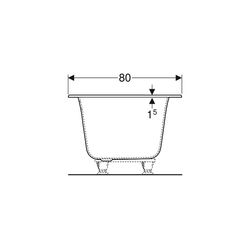 Geberit Soana Rechteckbadewanne schmaler Rand, Duo 180x80cm, Gesamtvolumen 212l... GEBERIT-554007011 4022009355208 (Abb. 1)