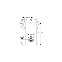 Geberit Monolith Sanitärmodul für Wand-WC, Höhe 101cm, Frontverkleidung aus Steinzeu... GEBERIT-131022JV5 4025410954633 (Abb. 1)